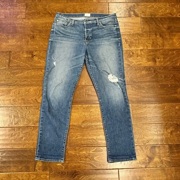 Hudson Riley Cropped Straight Relaxed Jeans Size 30 - Picture 2 of 7